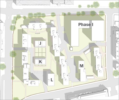 Plan of where housing would be built as part of a Clichy Estate infill scheme