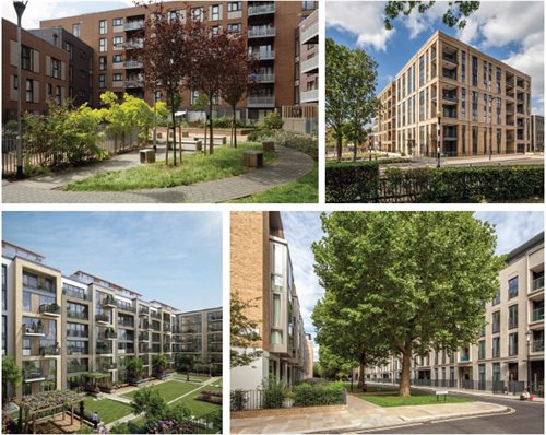 Images showing previous homes built by the architects involved in the Clichy Estate project. For illustrative purposes only.