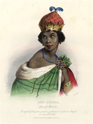 Queen Nzinga Mbande by Achille deveria, 1830s. via Wikimedia Commons