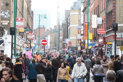 A busy and bustling Brick Lane