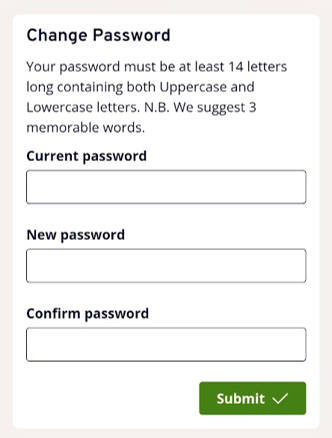 MyView change password