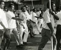 22 March 1971: An assemblage of retired army personnel under the leadership of Colonel M.A.G. Osmani, at Baitul Mukarram, Dhaka. East Pakistan. Credits: Jalaluddin Haider/Drik/Majority World