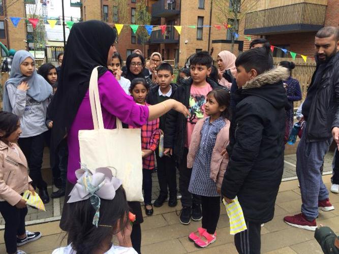 Picture of Watts Easter programme engaging with a group in the local community