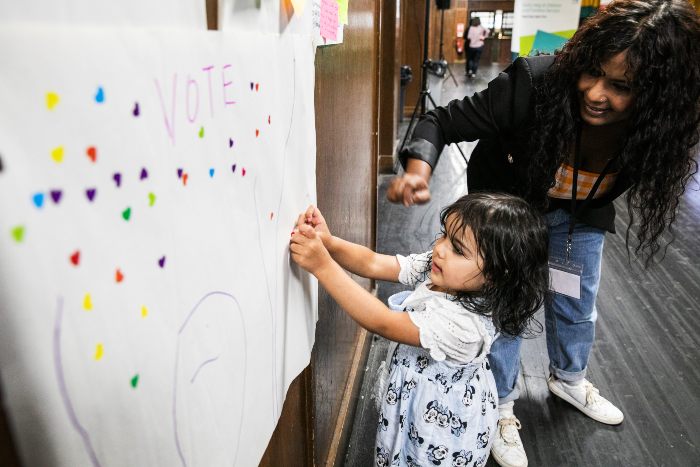 Family Hubs Workshops adult helping child