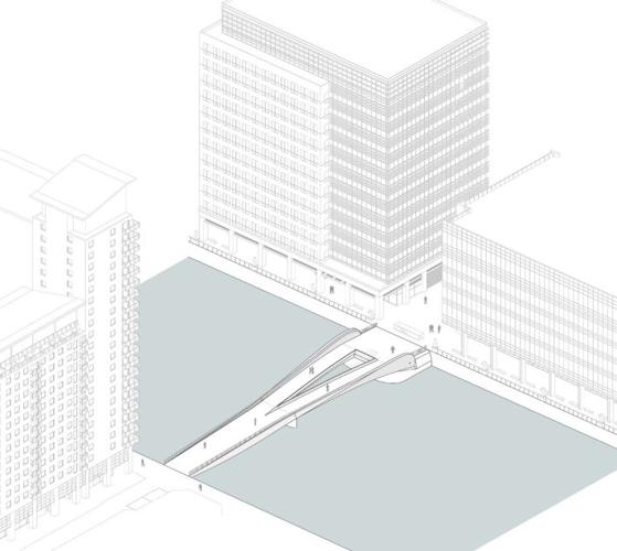 Axonometric diagram of the bridge in the closed position