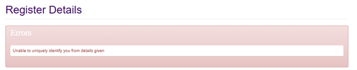 Registration error