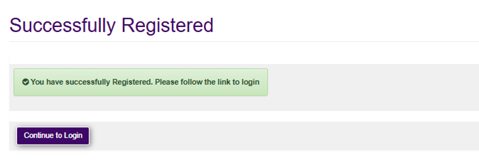 Successfully registered