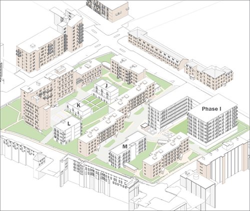 Plan of where housing would be built as part of a Clichy Estate infill scheme