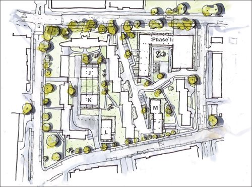 Plan of where housing would be built as part of a Clichy Estate infill scheme