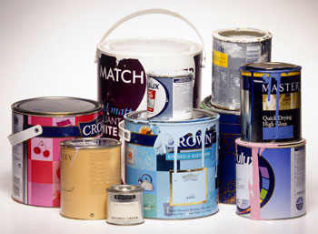 Recycling items, paint