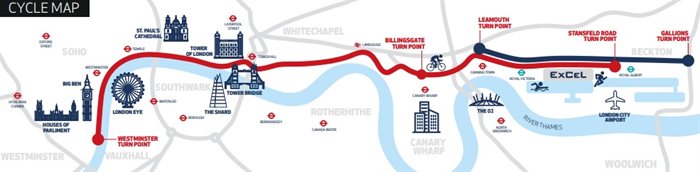 London Triathlon map