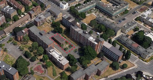 Stepney Library site birdseye view