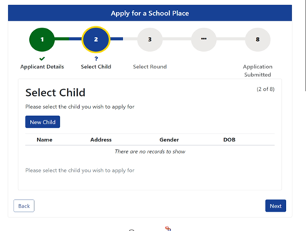 Select Child info
