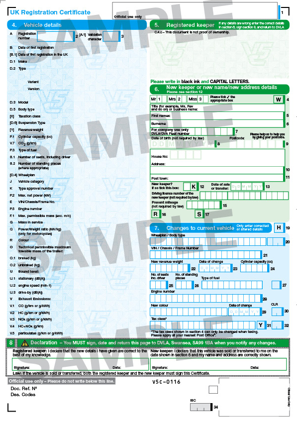 car registration change of address