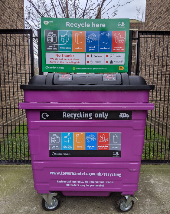 What's with all the different coloured bins and rubbish bags in London?