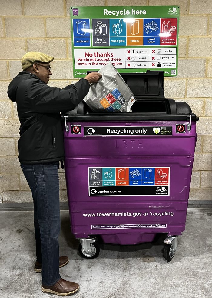 Recycling purple bin