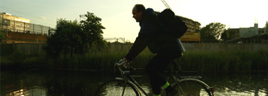 Mile End park cyclist